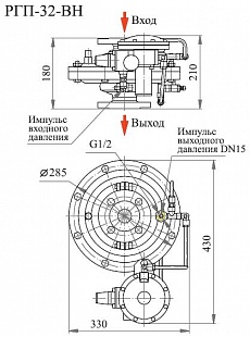 Регулятор давления газа прямоточный РГП-32
